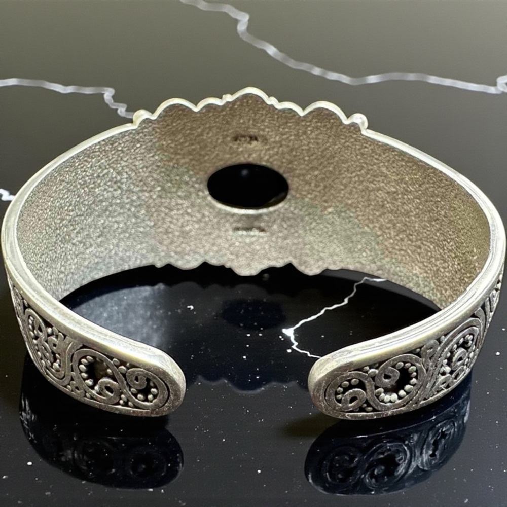 Sterling Silver 925 Black Onyx Braceet - Picture 8 of 9
